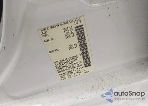 2020 Nissan Altima Platinum Fwd from USA, damaged, VIN 1N4BL4FV8LC202250